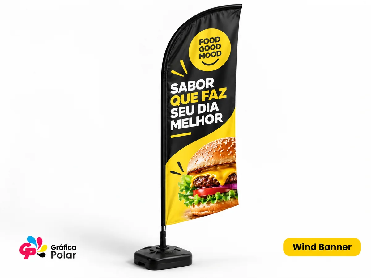 Mockup de Wind Banner